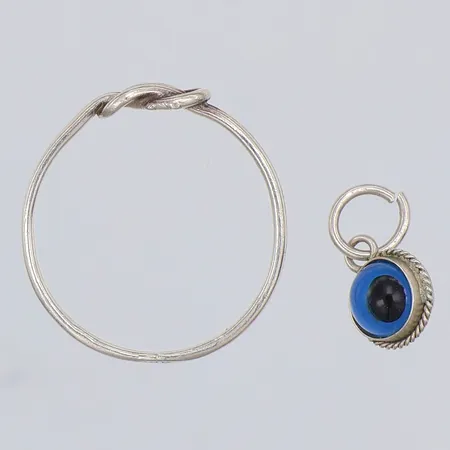 Ring, knut, stl 16, hänge ögat, 800/1000 silver Vikt: 1,2 g