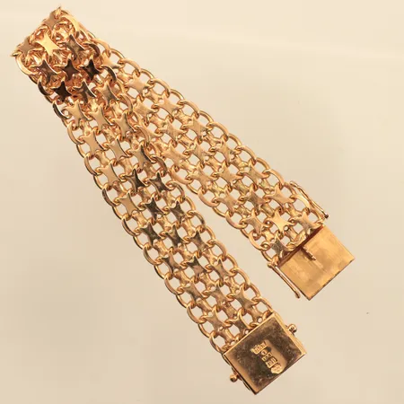 Armband X-länk, längd 18,5cm, bredd 15,6mm, Norens Guldatelje Stockholm 1965, 18K  Vikt: 35 g