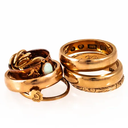Diverse guld 18K 28,7g inkl. pyttestenar.