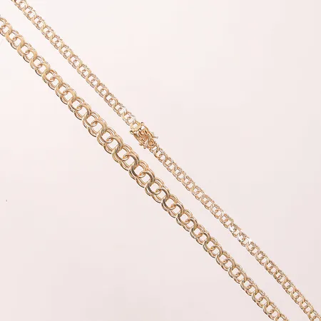 Collier, doserad Bismarck, 44,5cm, bredd: 4-8,2mm, 18K, 20,3g.