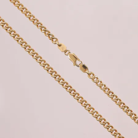 Kedja, 46cm, bredd:4mm, ihålig design, 18K 16,3g.