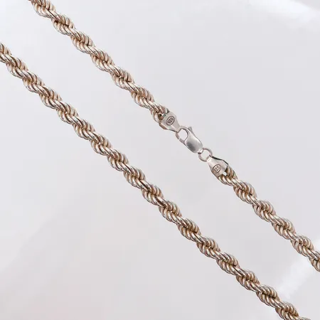 Kedja Cordell, längd 65cm, bredd 7,5mm, ihålig, silver 925/1000.  Vikt: 48,2 g