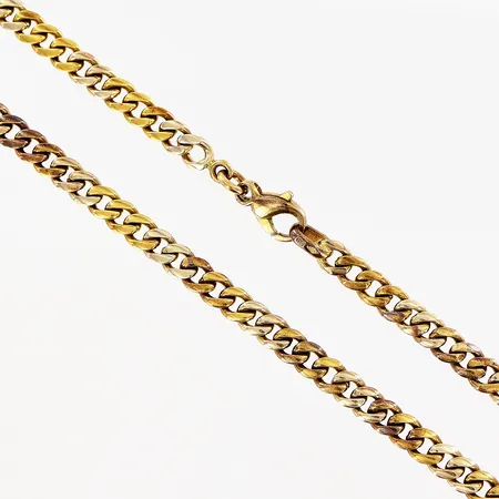 Kedja, Pansar, 53,7cm, bredd 5mm, vit/gulguld, missfärgad, 18K. Vikt: 39,2 g