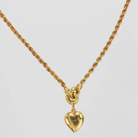 Collier, Cordell, integrerat hänge hjärta, längd 45cm, bredd 3-31mm, GHA,18K Vikt: 10,7 g