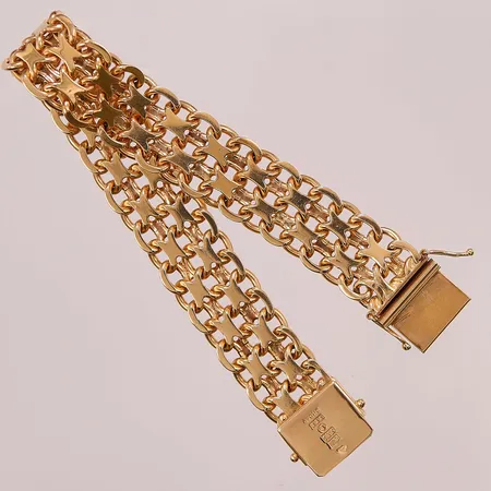 Armband x-länk, 18cm, bredd:14mm, 18K 45,7g.