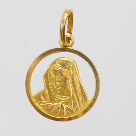 Hänge, Madonna, längd ca 23mm, bredd 14,5mm, 18K Vikt: 2,1 g