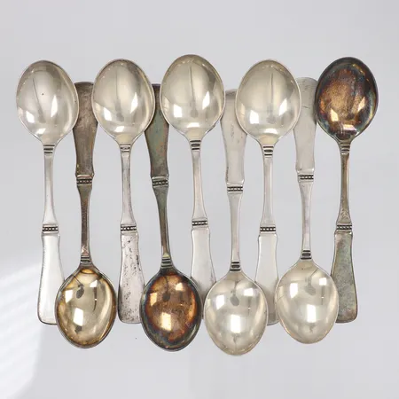 9st Mockaskedar modell Uppsala, längd 10cm, MGAB, silver 830/1000 Vikt: 82,7 g