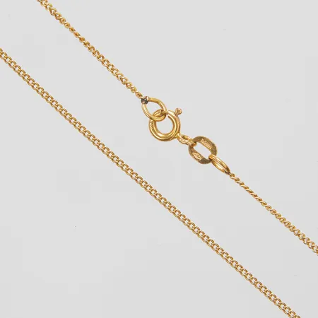 Kedja Pansar, längd ca 44cm, bredd 1mm, Balestra, lagad länk, 18K Vikt: 2,5 g