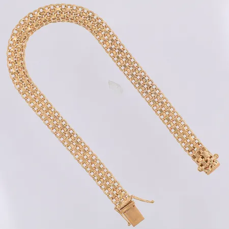 Armband, X-länk, 19,8cm, bredd 7mm, 18K Vikt: 13,9 g