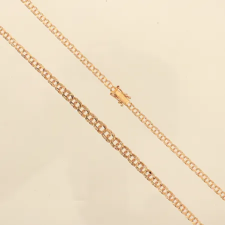 Collier doserad Bismarck, längd 42cm, bredd 3-5mm, Guldfynd, 18K  Vikt: 7,9 g