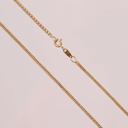 Kedja, 60cm, bredd:1,5mm, skeva länkar, 18K 8,7g.