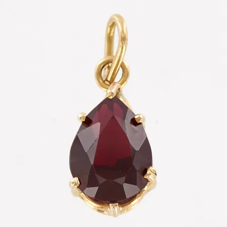 Hänge med granat, ca 25mm, 18K Vikt: 3,9 g