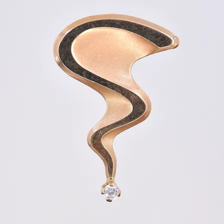 Hänge med vit sten, Pernilla Wiberg för Alton, längd 25 mm, bredd 17 mm, 18K. Vikt: 1,4 g