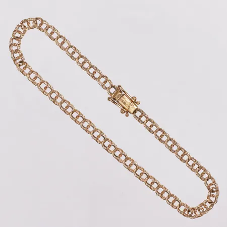 Armband, Bismarck, Clareus, 19cm, bredd 3,7mm, 18K  Vikt: 4,7 g