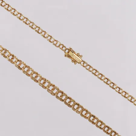 Collier, doserad Bismarck, Guldfynd, 42,5cm, bredd 3-5mm, 18K  Vikt: 8,2 g