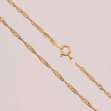 Kedja Singapore, 38cm, bredd:2mm, 18K 3,6g.