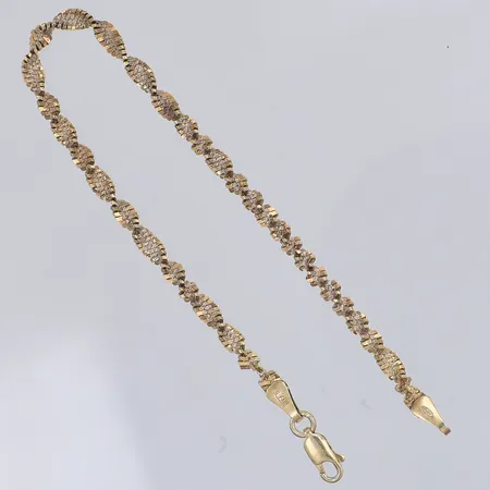 Armband, vridet, 19cm, bredd 3,5mm, gulddoublé, Guldfynd, 925/1000 silver Vikt: 3,4 g