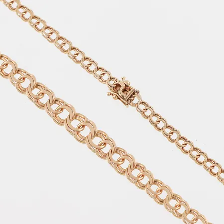 Collier Bismarck, längd ca 47 cm, bredd ca 4.2-7.4 mm, 18k. Vikt: 18,3 g