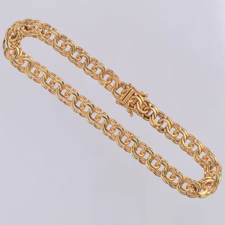 Armband, Bismarck, 19,5cm, bredd 6,5mm, år 1969, 18K Vikt: 18,2 g