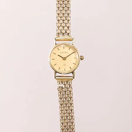 Damur Rutina 4K,19mm, quartz, defekt klockband i 18K, bruttovikt: 18,8g.
