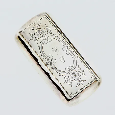 Dosa, blomdekor, 40x8cm, gravyrer, 830/1000 silver  Vikt: 43,4 g