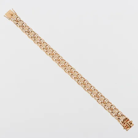 Armband X-länk med stav, längd ca 18.5 cm, bredd 9.8 mm, 18k. Vikt: 25,2 g