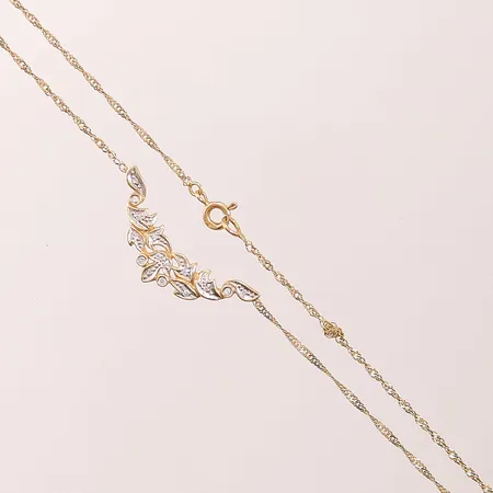 Collier, 42cm,, bredd: 1,4mm, vitguldsdetaljer, 18K, 3,6g.