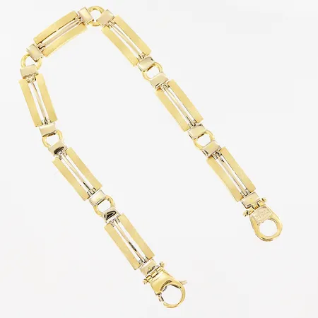 Armband, 20cm, bredd 7mm, matt/blank yta, 18K.  Vikt: 22,7 g