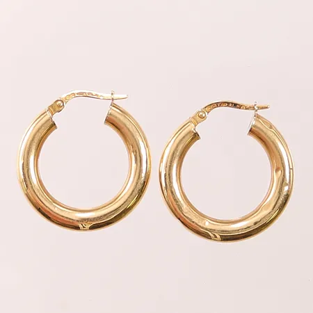 Örhängen, creoler, Ø23mm, bredd: 3,9mm, ihåliga, buckliga, 18K, 3,0g.