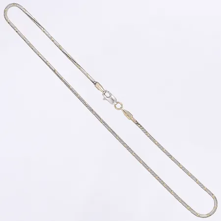 Fotlänk, längd 26cm, bredd 1mm, vitguld 14K Vikt: 5 g