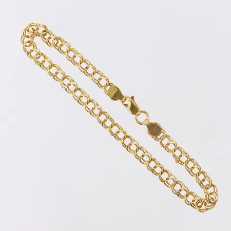 Armband Bismarck, längd 17,5cm, bredd 4,3mm, ihålig, 18K.  Vikt: 4,3 g