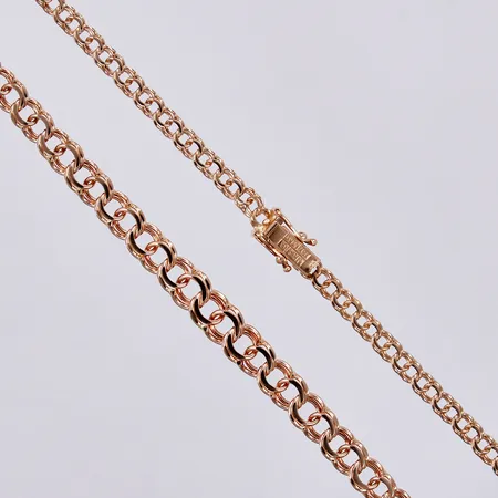 Collier doserad Bismarck, längd ca 44cm, bredd ca 4-8mm, Antar Guld Ab, J. Köping, ej årsstämplad, 18K Vikt: 21,4 g