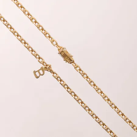 Kedja, ankarlänk, 49,5cm, bredd: 5mm, hänge bokstaven B, 18K, 41,5g Vikt: 41,5 g