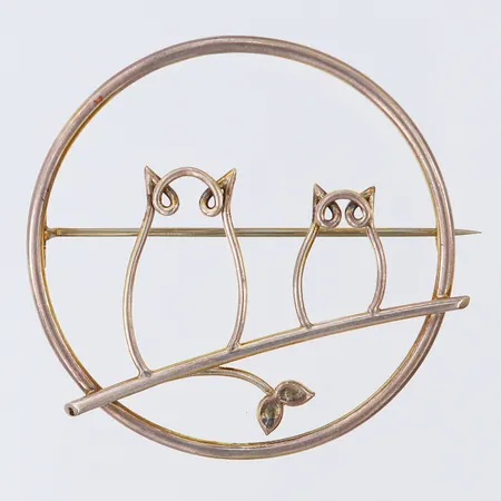Brosch, Ø51mm, silver 830/1000.  Vikt: 8,7 g