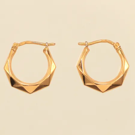 Ett par örhängen, Ø15mm, bredd 4mm, Guldfynd, 18K  Vikt: 1,2 g