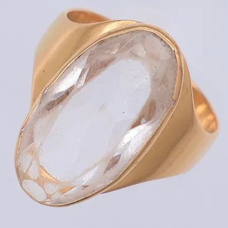 Ring, vit sliten sten, stl 17¼, saknar stämplar, 18K Vikt: 5,2 g