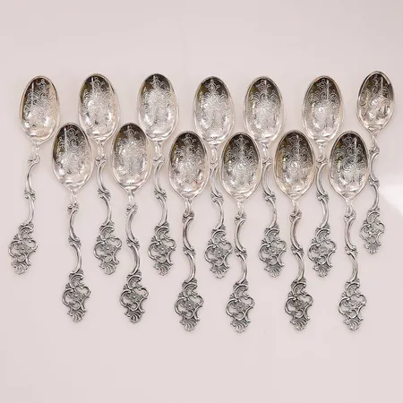 13 kaffeskedar, 11,5cm, 830/1000 silver, 123,5g.