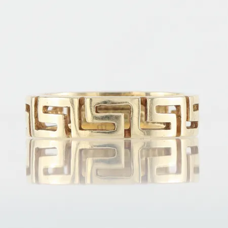 Ring med Neanderbård, storlek ca 17 ½ mm, bredd 5.3 mm, 14k. Vikt: 4 g