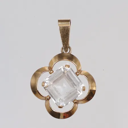 Hänge med vit sten, 25x18mm inklusive hängöglan, GVH (Guldvaruhuset Aktiebolag, Stockholm 1958) 18K  Vikt: 2,3 g
