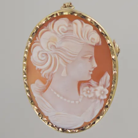 Hänge/brosch camé, L 4cm B 2,5 cm, 18k Vikt: 6,3 g