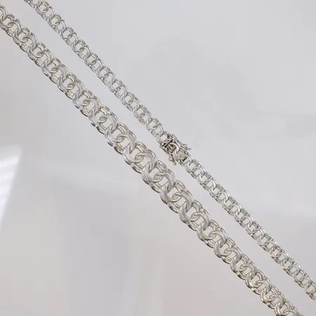 Collier doserad bismarck, 46,5cm, bredd 6-12mm, NSE (N S E Guldvaru Aktiebolag, Köping 1994) Silver 925/1000 Vikt: 39,8 g