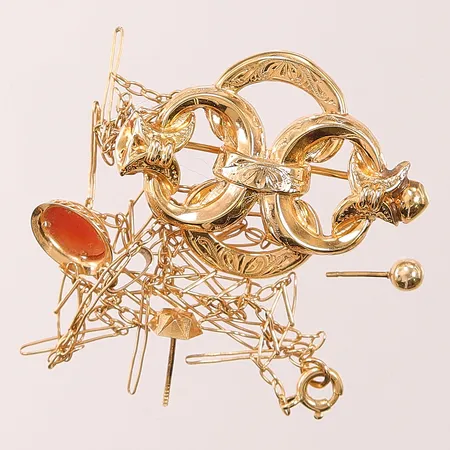 Diverse guld,. defekter/gravyrer, 18K, 6,0g.