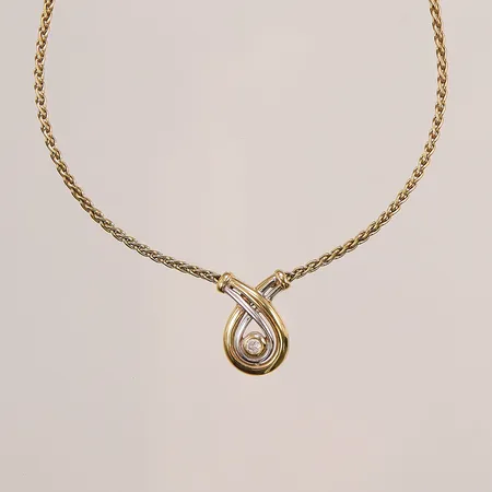 Collier, 42cm, diamant ca 0,05ct, 18K 8,6g.