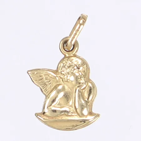 Hänge ängel, 15x10mm inklusive hängöglan, 18K  Vikt: 0,6 g