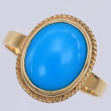 Ring, turkos, stl 17, 14K Vikt: 2,8 g