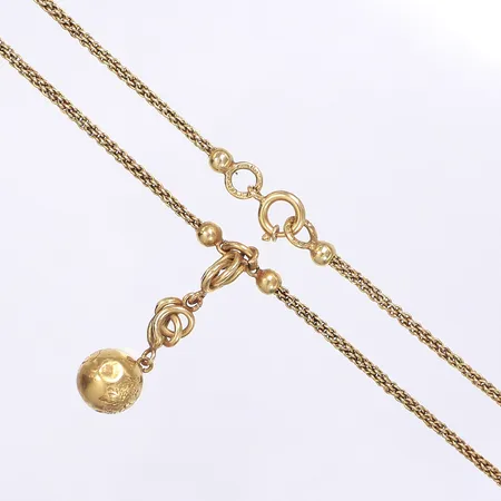 Halscollier med kula, längd 40cm, bredd 2mm, 18K  Vikt: 13,2 g