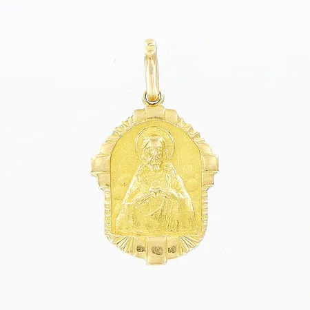 Hänge, Maria och Jesus, 22x12mm, 18K.  Vikt: 1,6 g