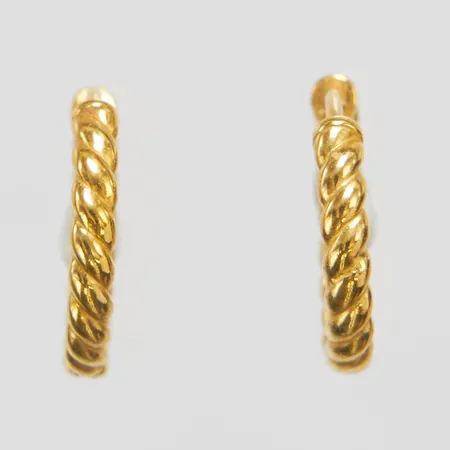 Ett par örhängen creoler, Ø12mm, bredd 2,5mm, förgyllda, 925/1000 silver Vikt: 2,1 g