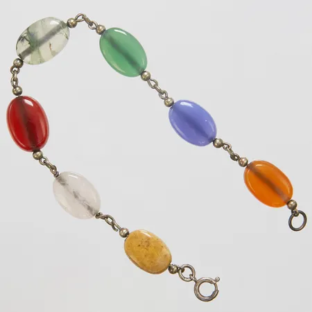 Armband, stenar, längd ca 19cm, bredd 1,5-11mm, 925/1000 silver, bruksslitage, bruttovikt: 13,9g.