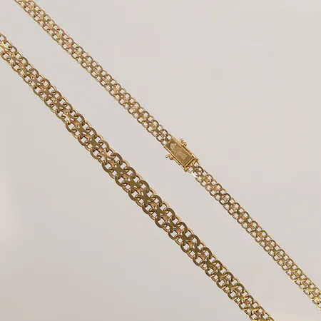 Collier x-länk, 46cm, bredd:5-8mm, 18K 20,3g.